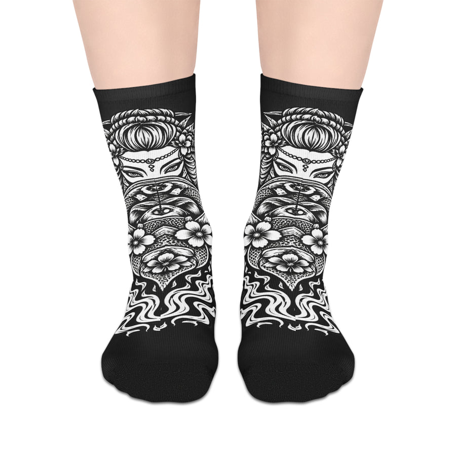 DC 28 Black Mid-Length Socks